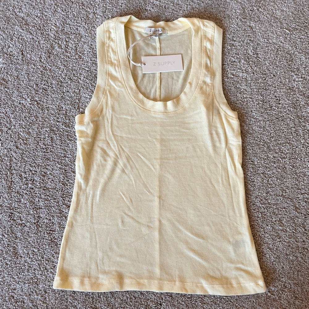 Z Supply SIRENA RIB TANK - size small - color light yellow - NWT